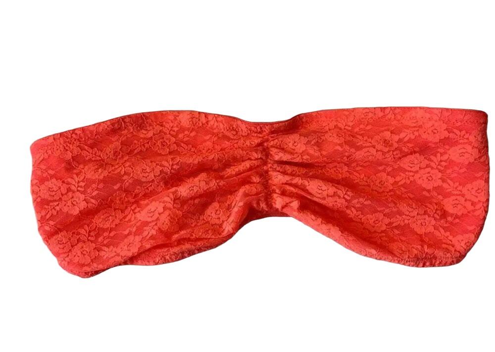 Pink Victoria’s Secret Lace Bandeau Bra Neon Orange L